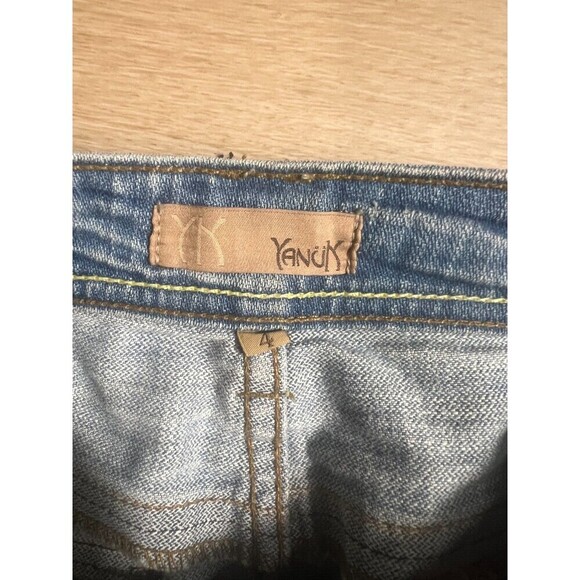 Yanuk Straight Denim Skirt Womens Size 4 Blue Light Wash Front Slit Y2K Casual - Picture 4 of 9